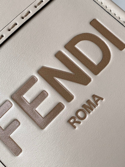 Fend Mini Sunshine Shopper Bag 18 White Leather