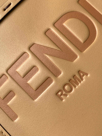 Fend Mini Sunshine Shopper Bag 18 Beige Leather