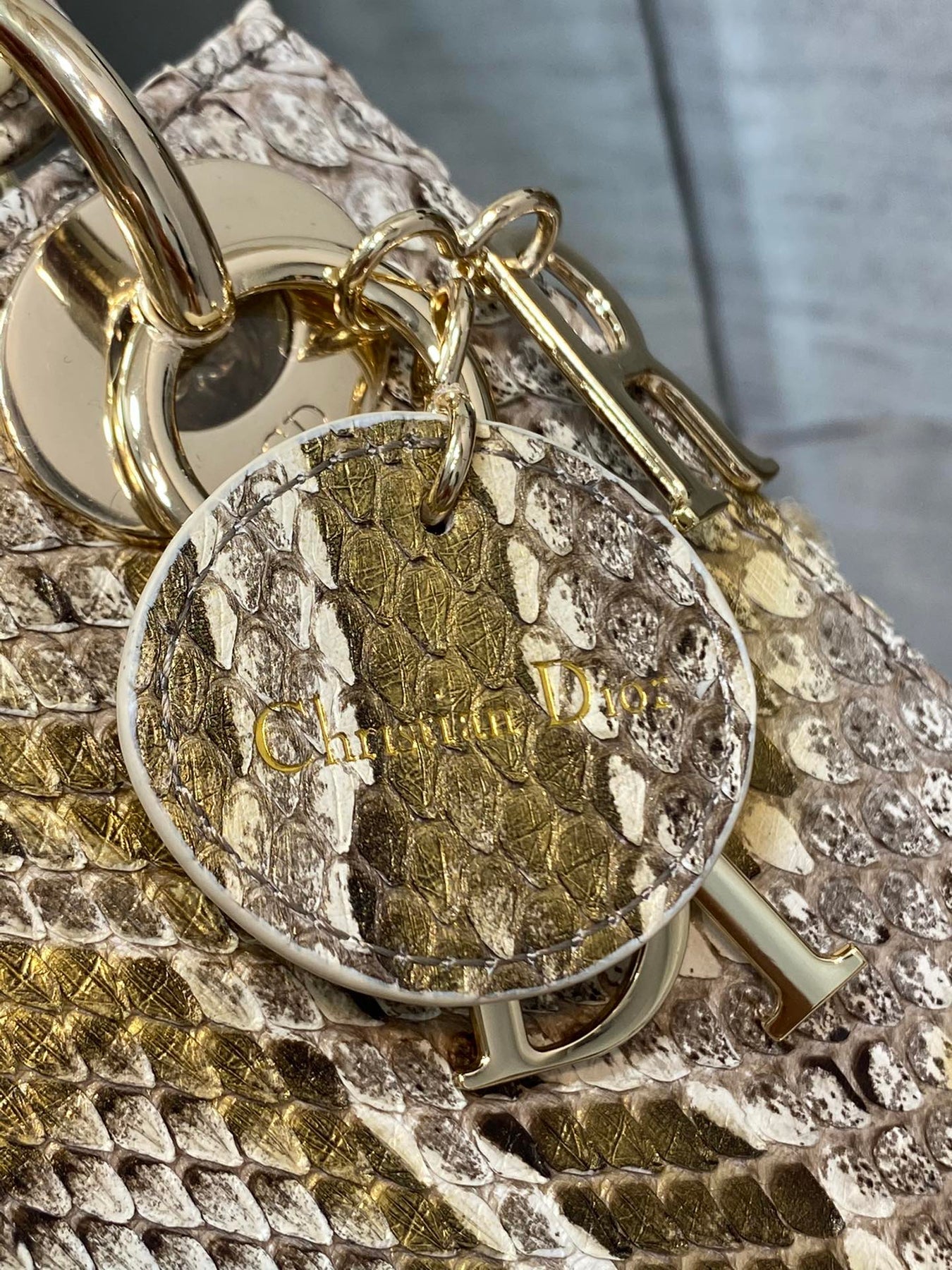 MINI LADY 17 BAG IN GOLDEN PYTHON LEATHER