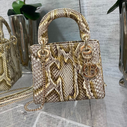 MINI LADY 17 BAG IN GOLDEN PYTHON LEATHER