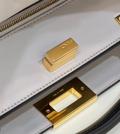 FENDI PEEKABOO 27 IN BLACK CALFSKIN WITH GOLD HARDWARE