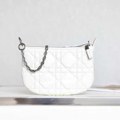 MINI CARO BAG 25 IN WHITE LAMBSKIN