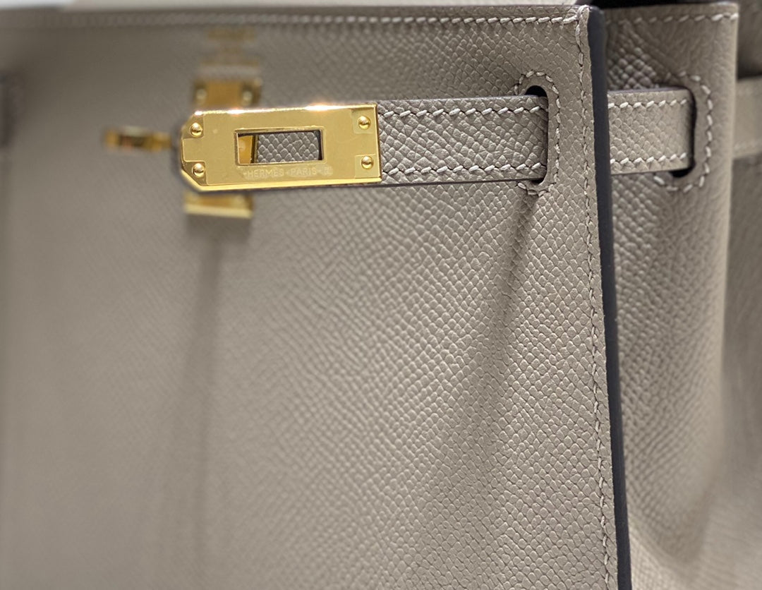 KELLY MINI 20 BAG IN LIGHT BROWN CALFSKIN WITH GOLD HARDWARE