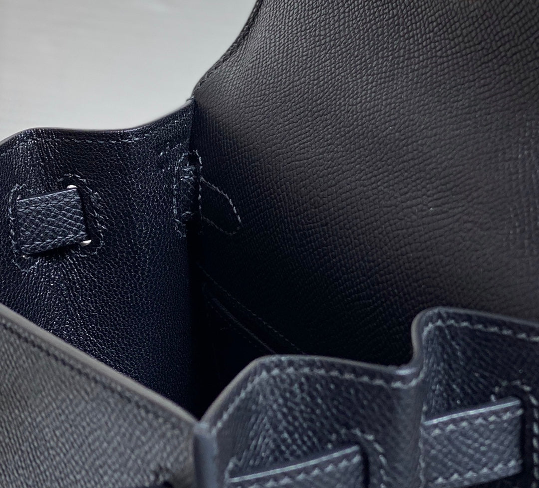 KELLY MINI 20 BAG IN BLACK CALFSKIN WITH GOLD HARDWARE