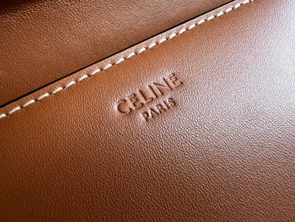 BOX TRIPHOME 22 CINNAMON BROWN CALFSKIN BAG