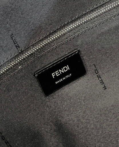 FENDI STRIKE LARGE 46 FF BLACK JACQUARD FABRIC BACKPACK