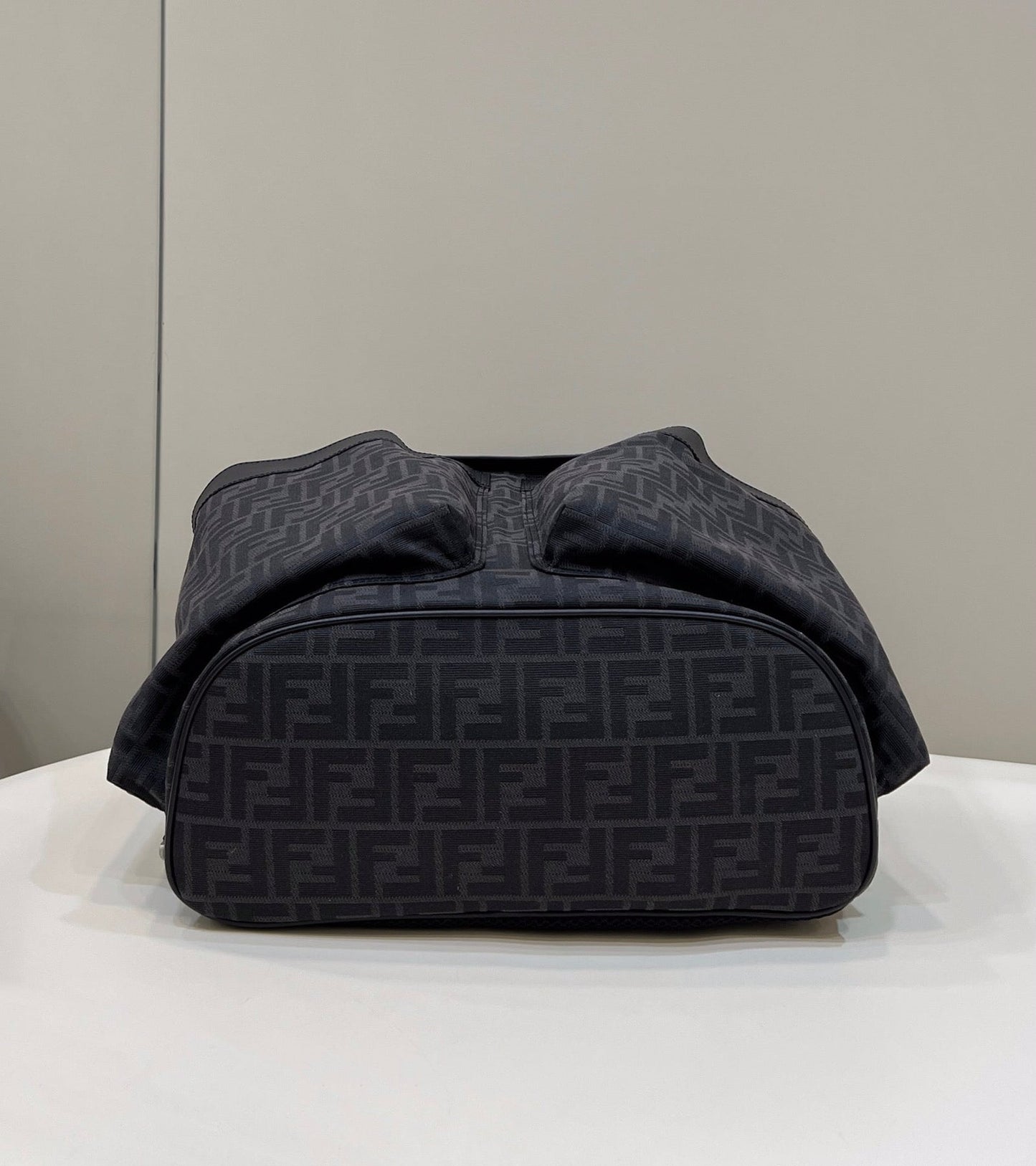 FENDI STRIKE LARGE 46 FF BLACK JACQUARD FABRIC BACKPACK