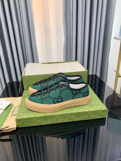 GG UNIQUE SNEAKER THICK-SOLE CASTLETON GREEN CANVAS