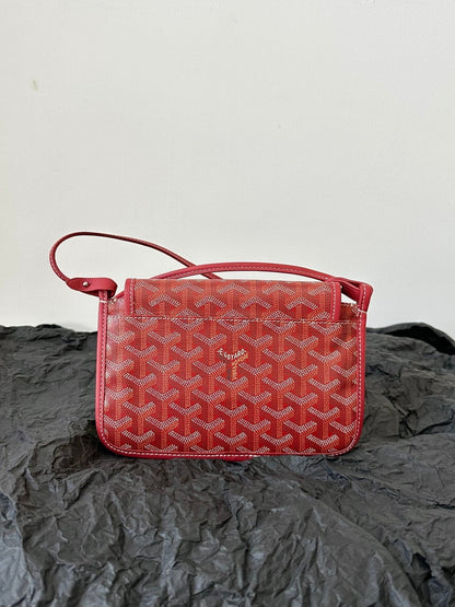 PLUMET POCKET WALLET 20 IN CLASSIC RED GOYARDINE CANVAS AND LAMBSKIN TRIM