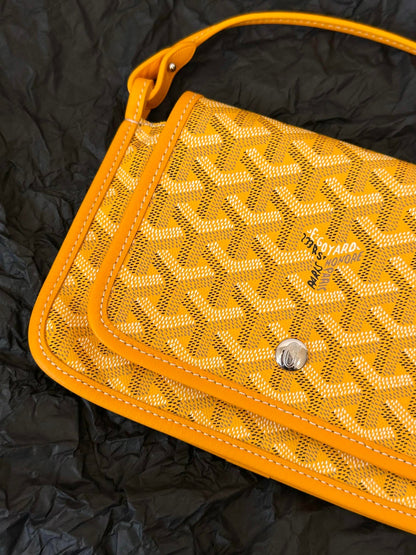 PLUMET POCKET WALLET 20 IN YELLOW GOYARDINE CANVAS AND LAMBSKIN TRIM