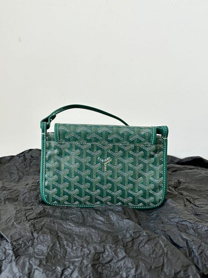 PLUMET POCKET WALLET 20 IN GREEN GOYARDINE CANVAS AND LAMBSKIN TRIM