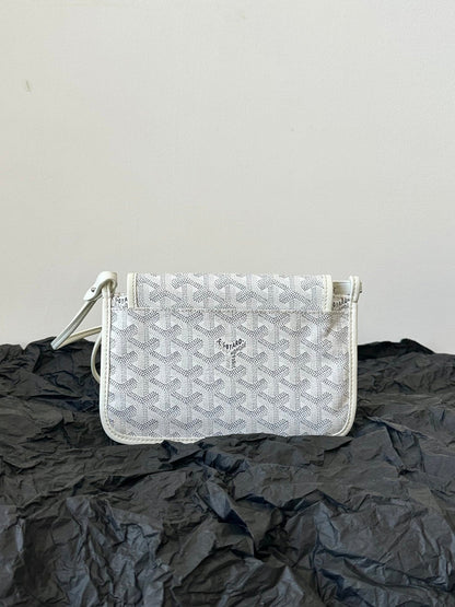 PLUMET POCKET WALLET 20 IN WHITE GOYARDINE CANVAS AND LAMBSKIN TRIM