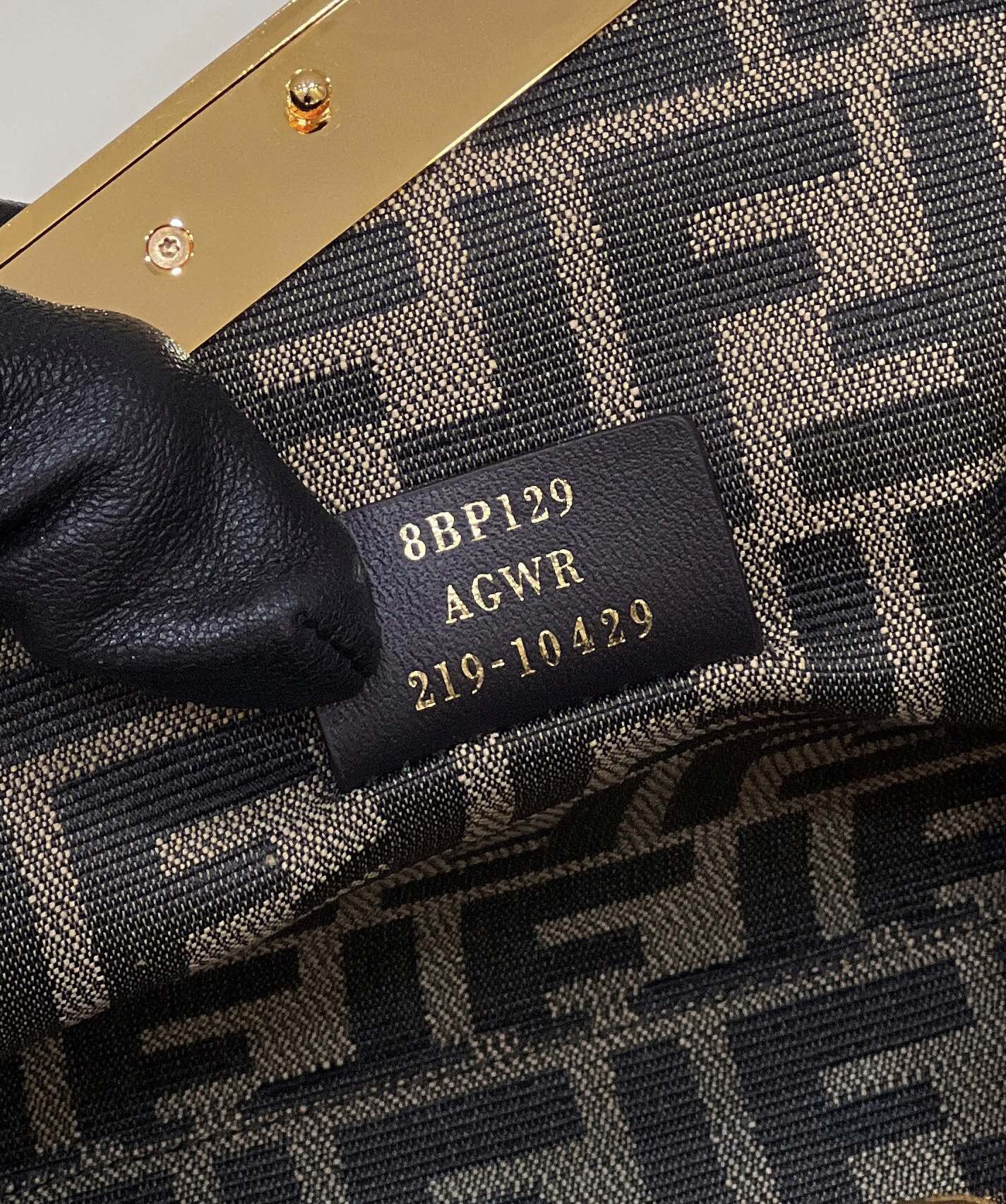 FENDI FIRST SMALL 26 BLACK LEATHER BAG WITH EXOTIC DETAILS