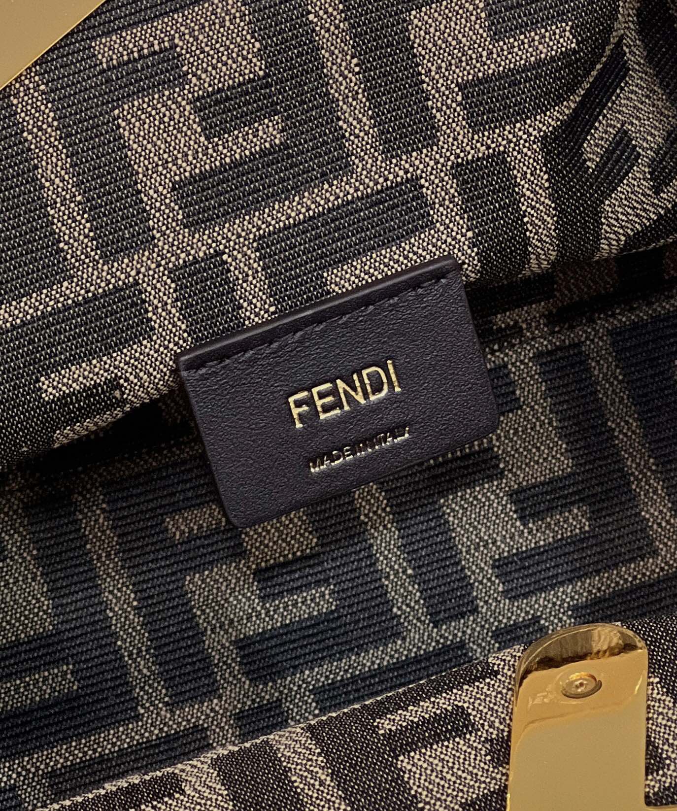 FENDI FIRST SMALL 26 BLACK LEATHER BAG WITH EXOTIC DETAILS