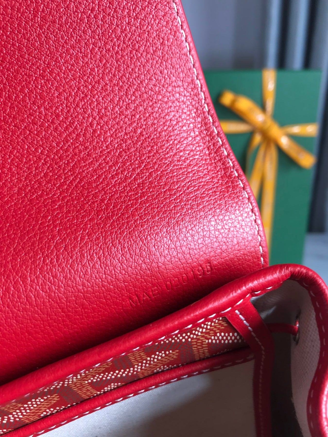 ALPIN MINI BACKPACK 21 IN CLASSIC RED LAMBSKIN AND GOYARDINE CANVAS