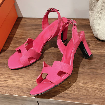 HOLY 75 SANDAL IN BRIGHT PINK GRAINED CALFSKIN