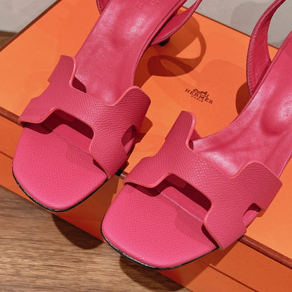 HOLY 75 SANDAL IN BRIGHT PINK GRAINED CALFSKIN