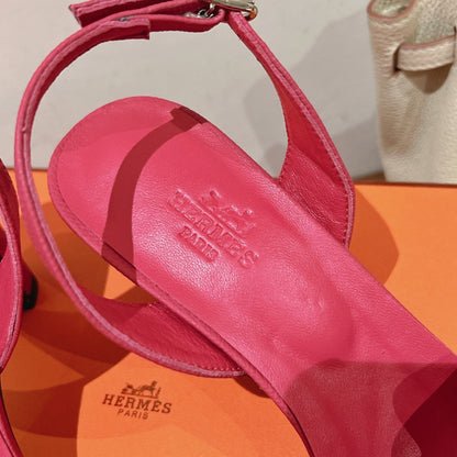 HOLY 75 SANDAL IN BRIGHT PINK GRAINED CALFSKIN