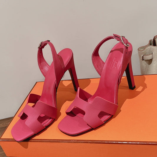 HOLY 105 SANDAL IN BRIGHT PINK GRAINED CALFSKIN