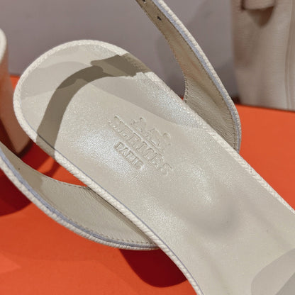 HOLY 75 SANDAL IN WHITE CREAM GRAINED CALFSKIN