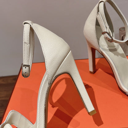 PREMIERE 115 SANDAL IN WHITE CREAM GRAINED CALFSKIN