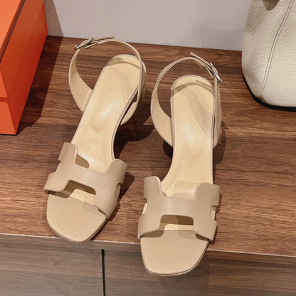 HOLY 75 SANDAL IN BISQUE BEIGE GRAINED CALFSKIN