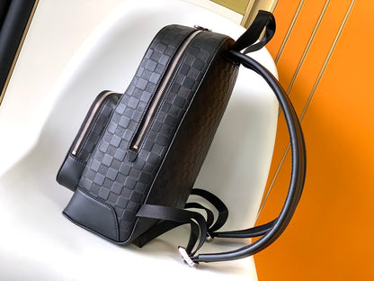 DAMIER CAMPUS BACKPACK 39 IN BLACK CALFSKIN AND CANVAS