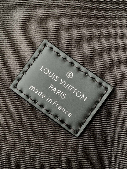 DAMIER CAMPUS BACKPACK 39 IN BLACK CALFSKIN AND CANVAS