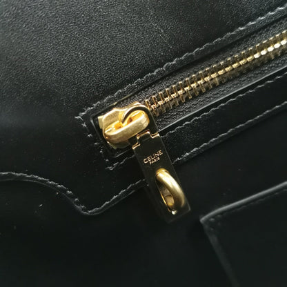 CONTI BAG 36 IN BLACK CALFSKIN GOLD HARDWARE
