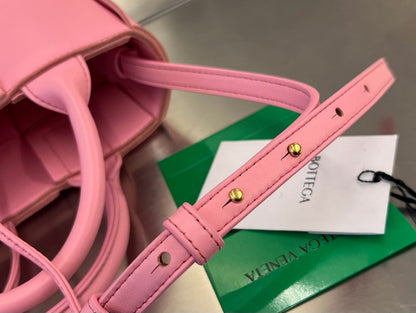 CANDY ARCO TOTE 20 IN BLUSH PINK CALFSKIN