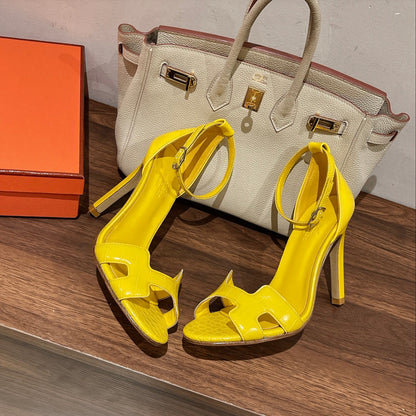 PREMIERE 115 SANDAL IN BRIGHT YELLOW CALFSKIN