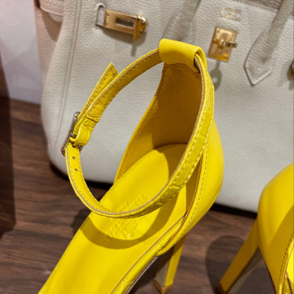 PREMIERE 115 SANDAL IN BRIGHT YELLOW CALFSKIN