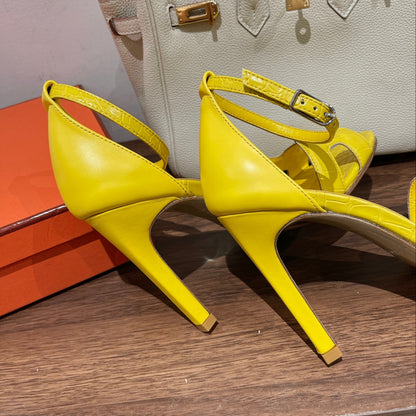 PREMIERE 115 SANDAL IN BRIGHT YELLOW CALFSKIN