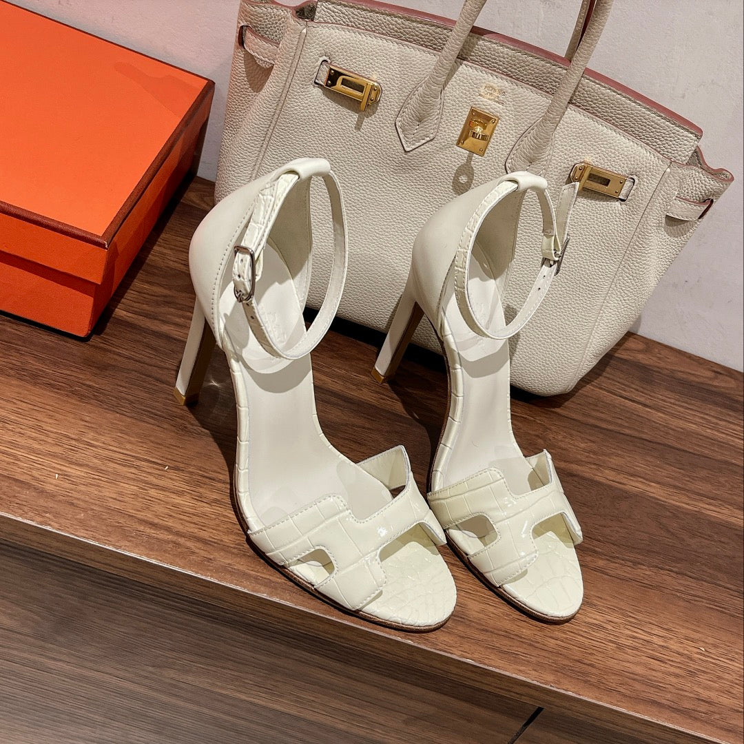 PREMIERE 115 SANDAL IN WHITE CALFSKIN