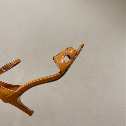 PREMIERE 70 SANDAL IN PEANUT BROWN CALFSKIN