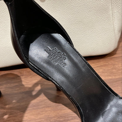 PREMIERE 115 SANDAL IN BLACK PATENT CALFSKIN