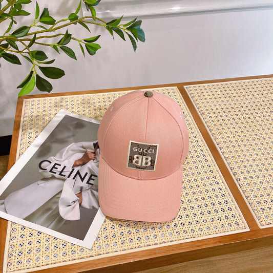 BASEBALL HAT IN PEACHY PINK JACQUARD FABRIC 219953
