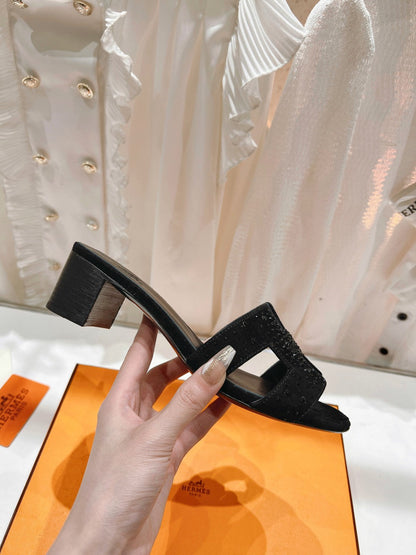 0ASIS SANDALS LAMBSKIN ATTACH CRYSTAL-BLACK