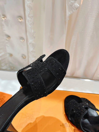 0ASIS SANDALS LAMBSKIN ATTACH CRYSTAL-BLACK