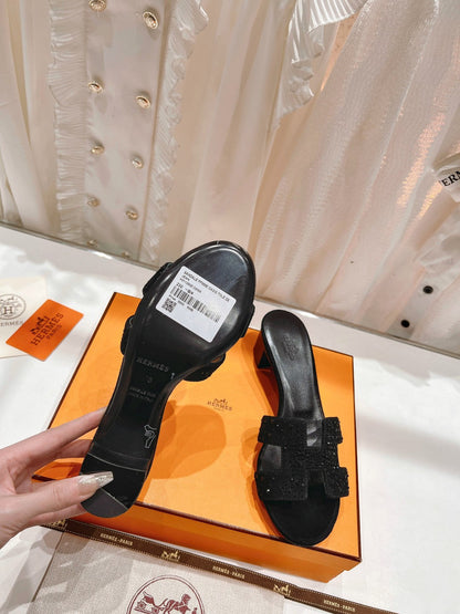 0ASIS SANDALS LAMBSKIN ATTACH CRYSTAL-BLACK