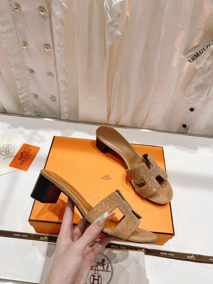 0ASIS SANDALS CARAMEL LAMBSKIN ATTACH CRYSTAL