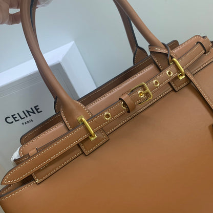 CONTI BAG 36 IN BRONZE BROWN CALFSKIN GOLD HARDWARE