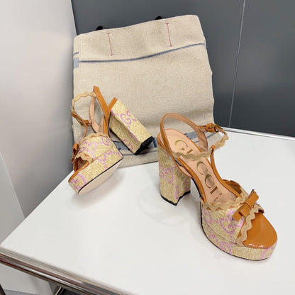 GG 105 HIGH HEEL SANDAL AMBER STRAW