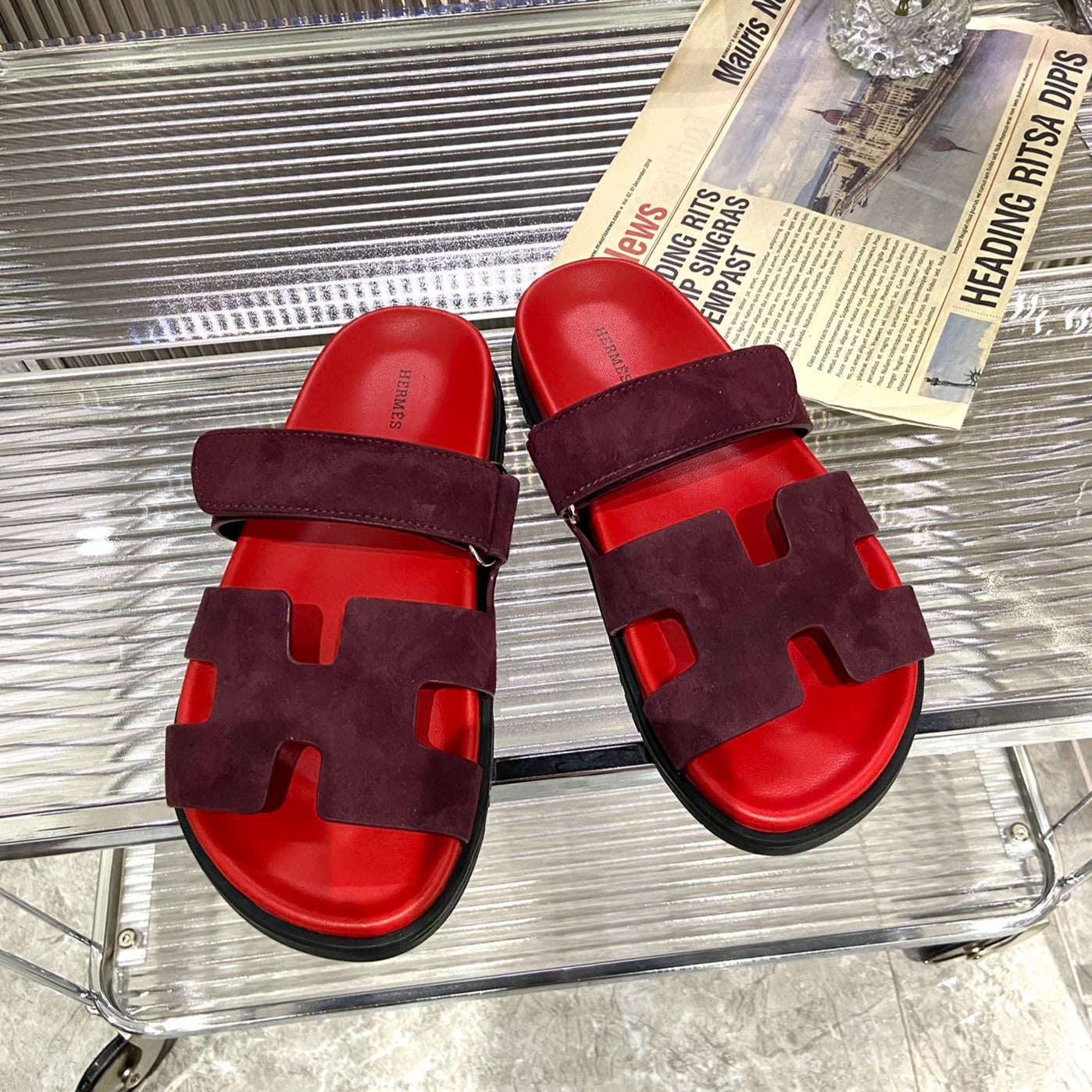 CHYPRE SANDAL CHERRY MIX JAM SUEDE