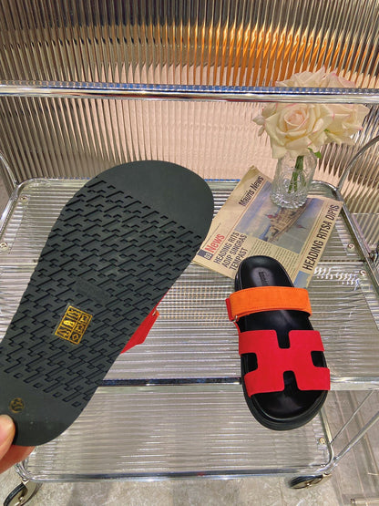 CHYPRE SANDAL RED MIX ORANGE SUEDE