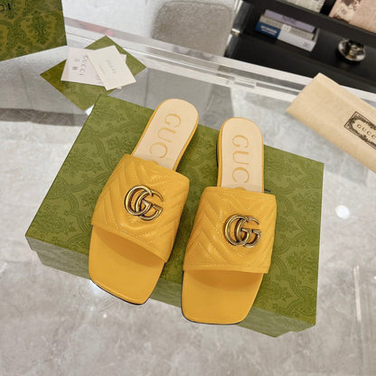 GG EXCLUSIVE SLIDE SANDAL AMBER CALFSKIN