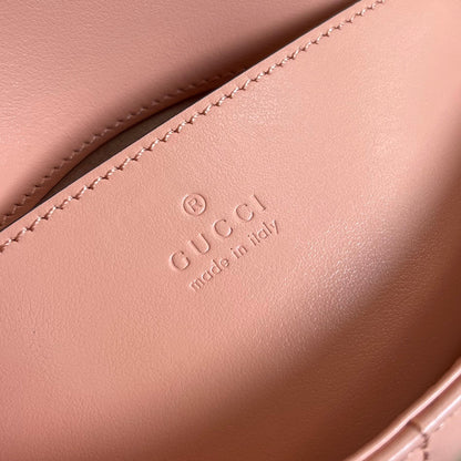 GG MARMONT MINI 21 CLASSIC BAG IN PEACH PINK CALFSKIN