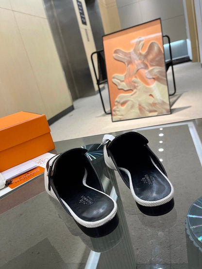 GROUPIE MULE BLACK MIX SILVER LAMBSKIN