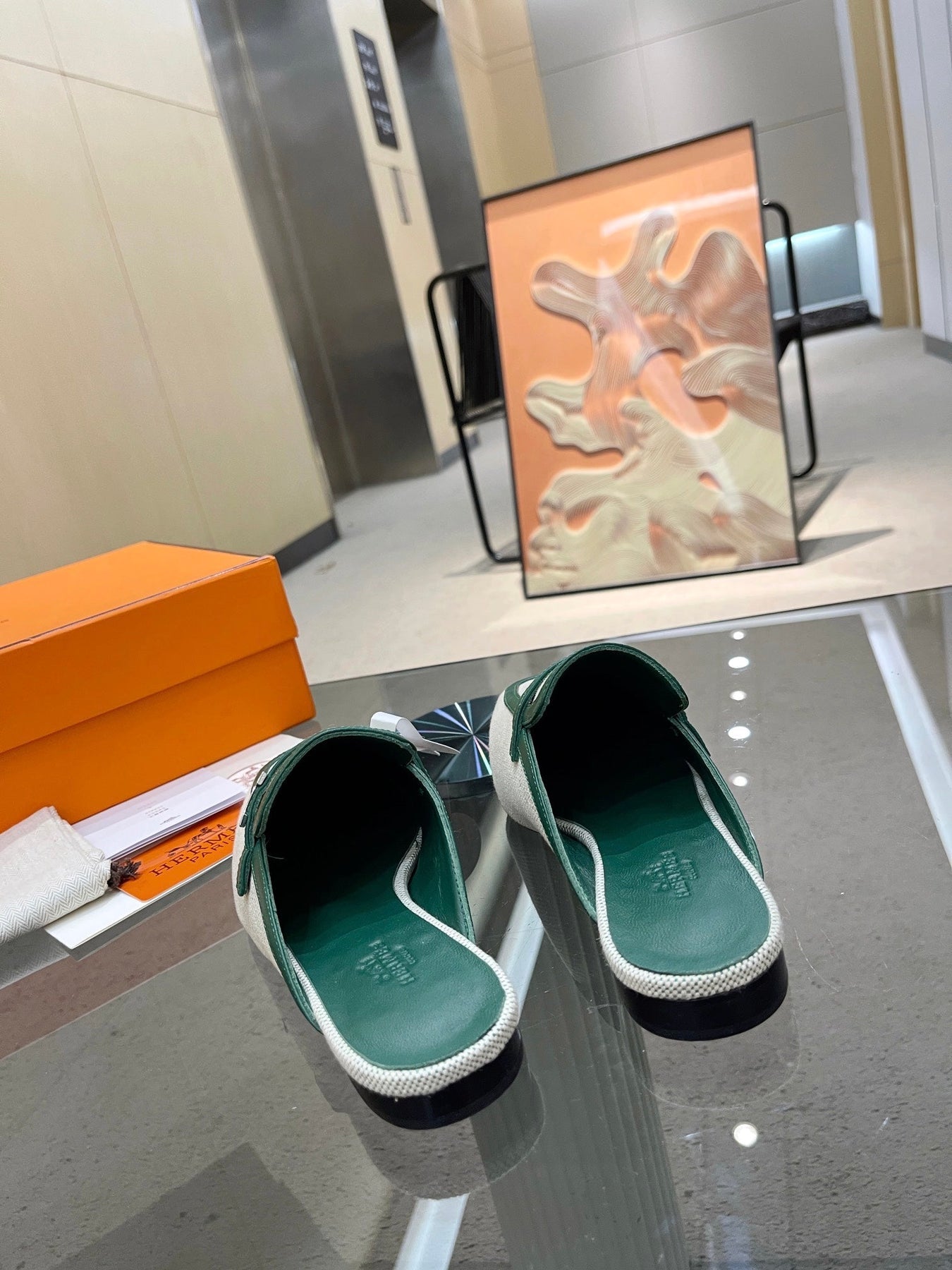 GROUPIE MULE OCEAN MIX SILVER LAMBSKIN