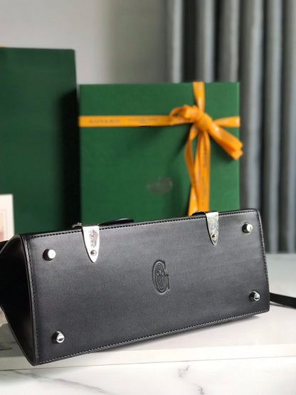 SAÏGON PM BAG 28 IN BLACK GOYARDINE CANVAS AND CALFSKIN